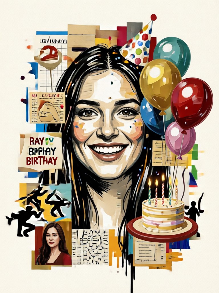 First birthday collage with baby photos