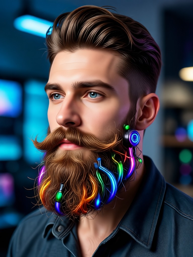 Side by side comparison of AI beard styles