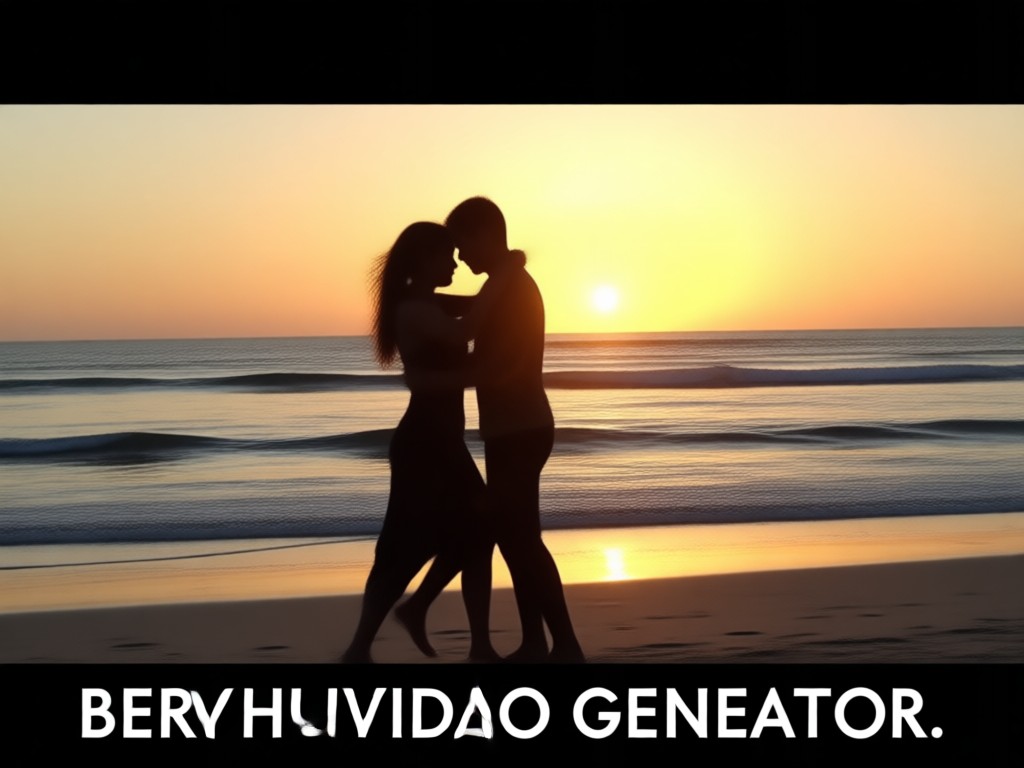 Couple dancing on different beach backgrounds generated by AI