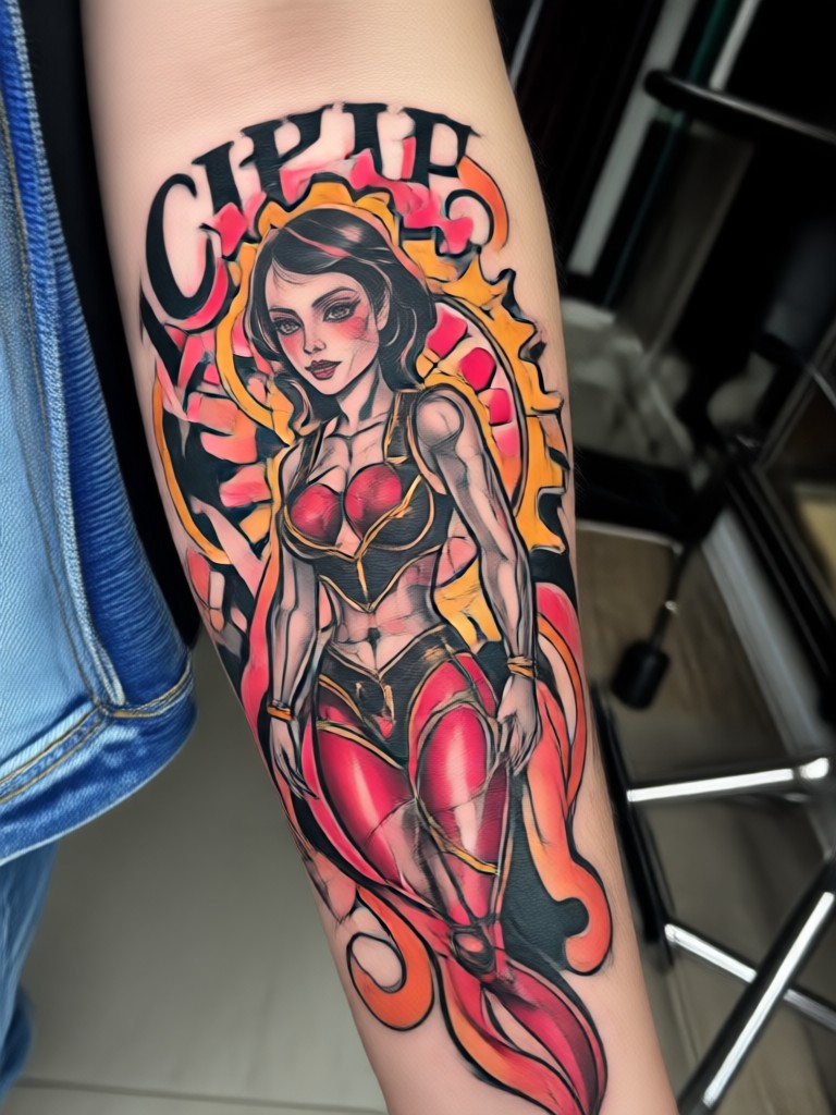 AI generated geometric sleeve tattoo