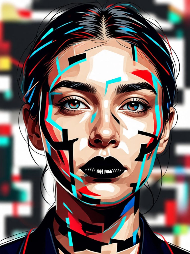 Vampire theme AI red and black portrait