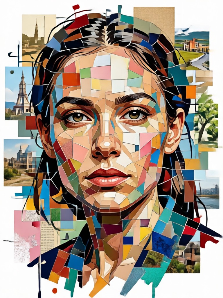 timeline style life tribute collage