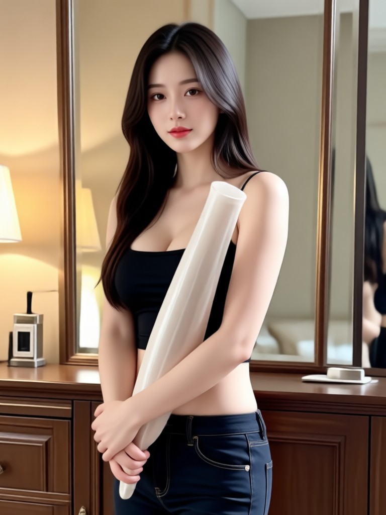 Soft boudoir adult AI portrait