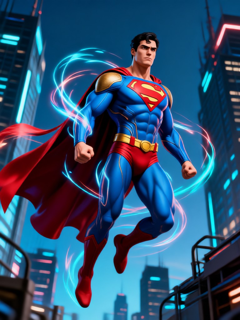 KI-generierter Superman nutzt Hitzeblick