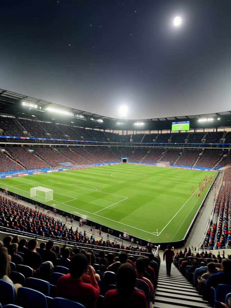 Gymnastics with stadium lighting simulation