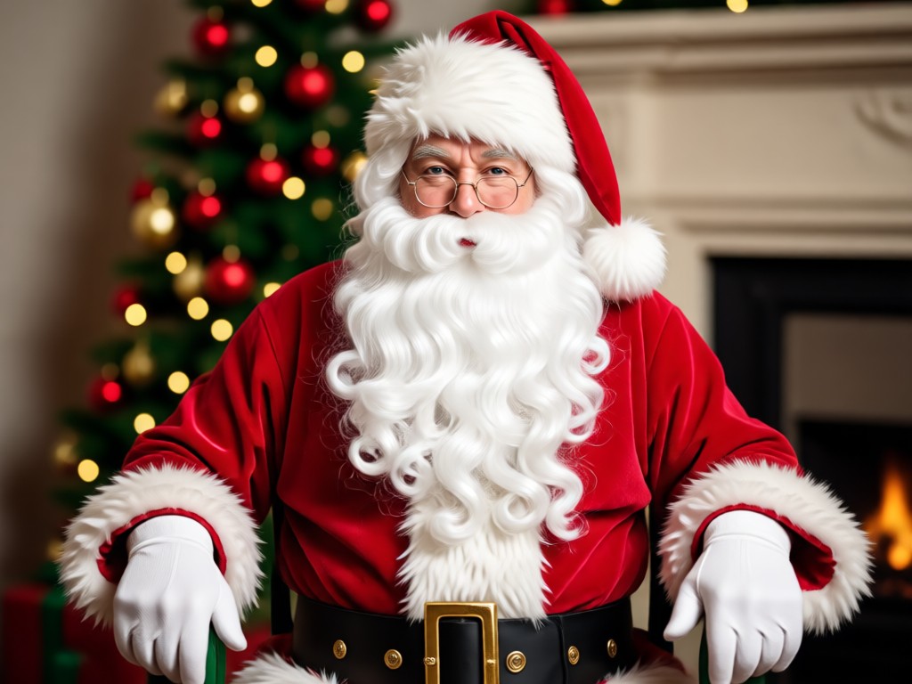 Santa added to a photo with matching lighting and shadows