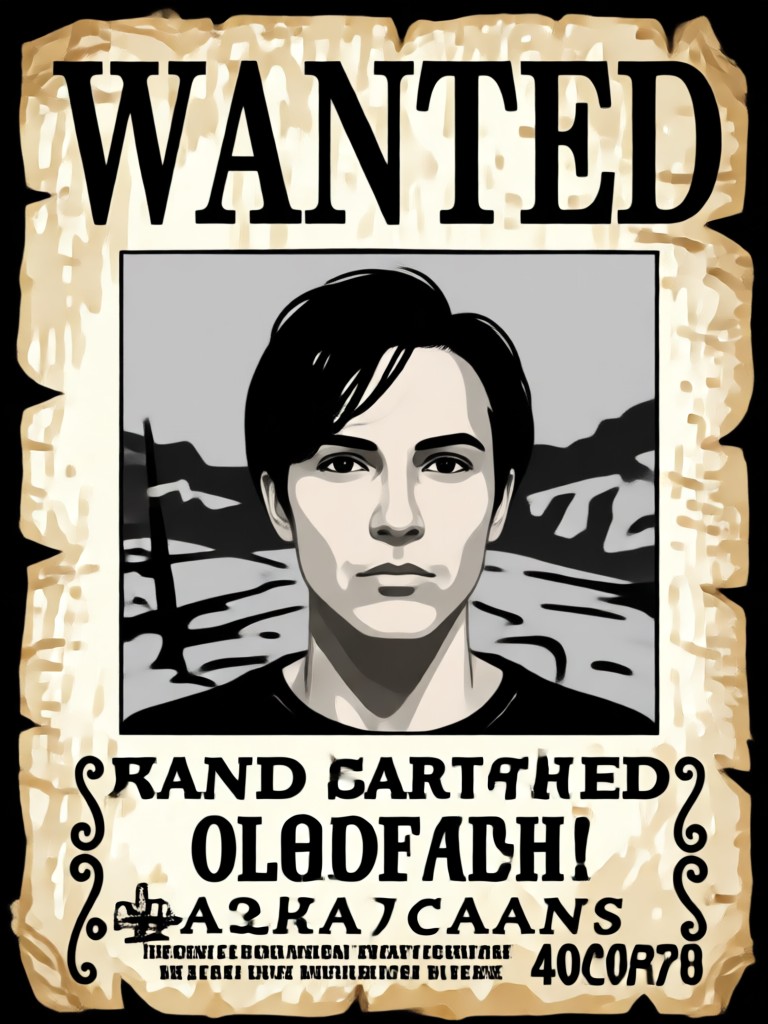 Vintage wanted poster for a birthday party