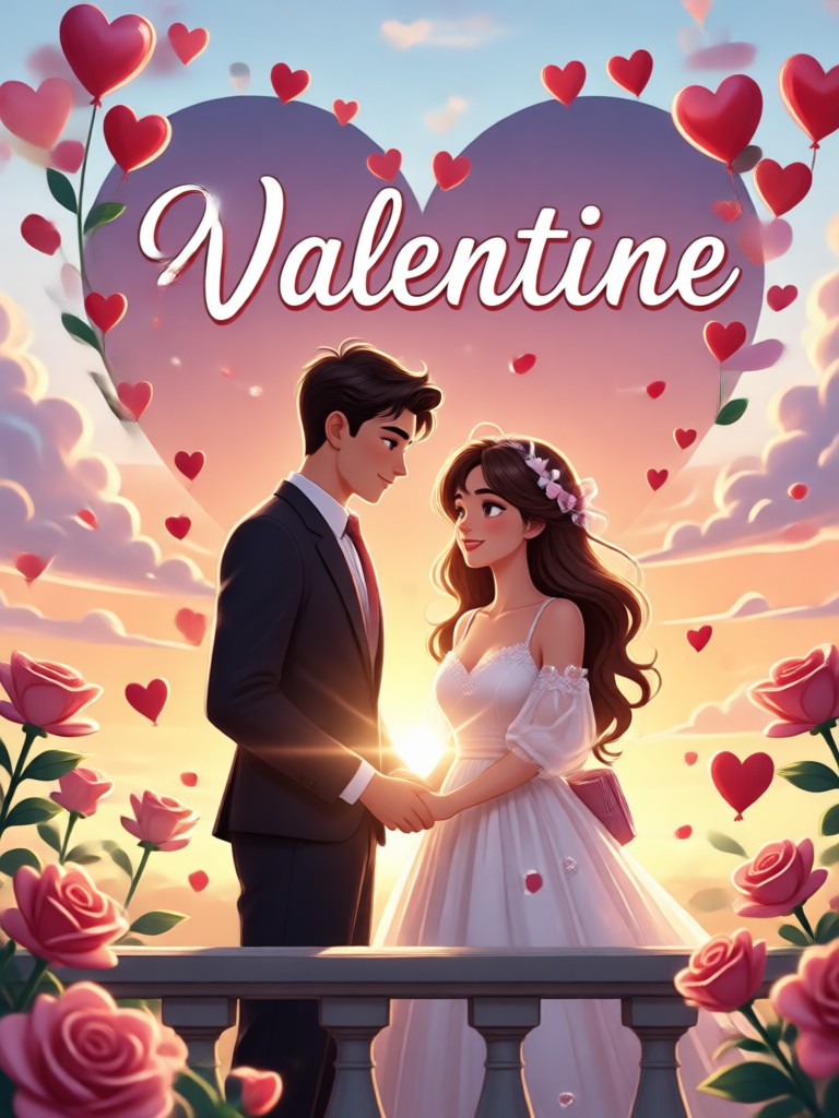 Plantilla de vídeo para cena romántica