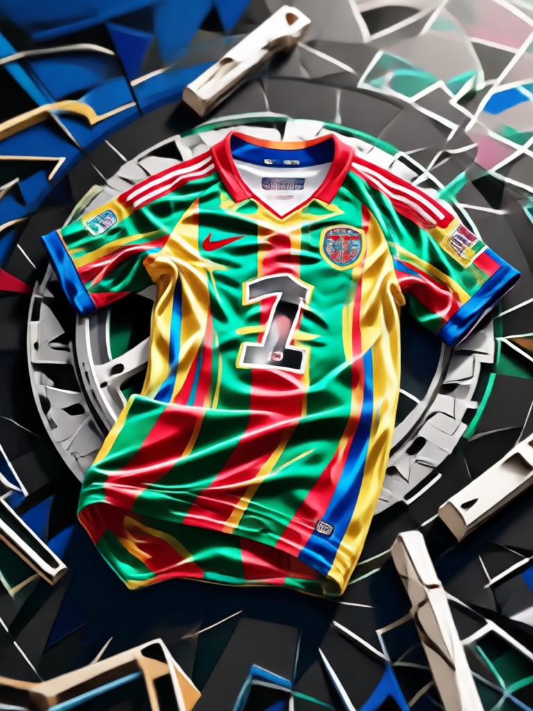 Fã vestindo um uniforme retrô do Brasil dos anos 1990