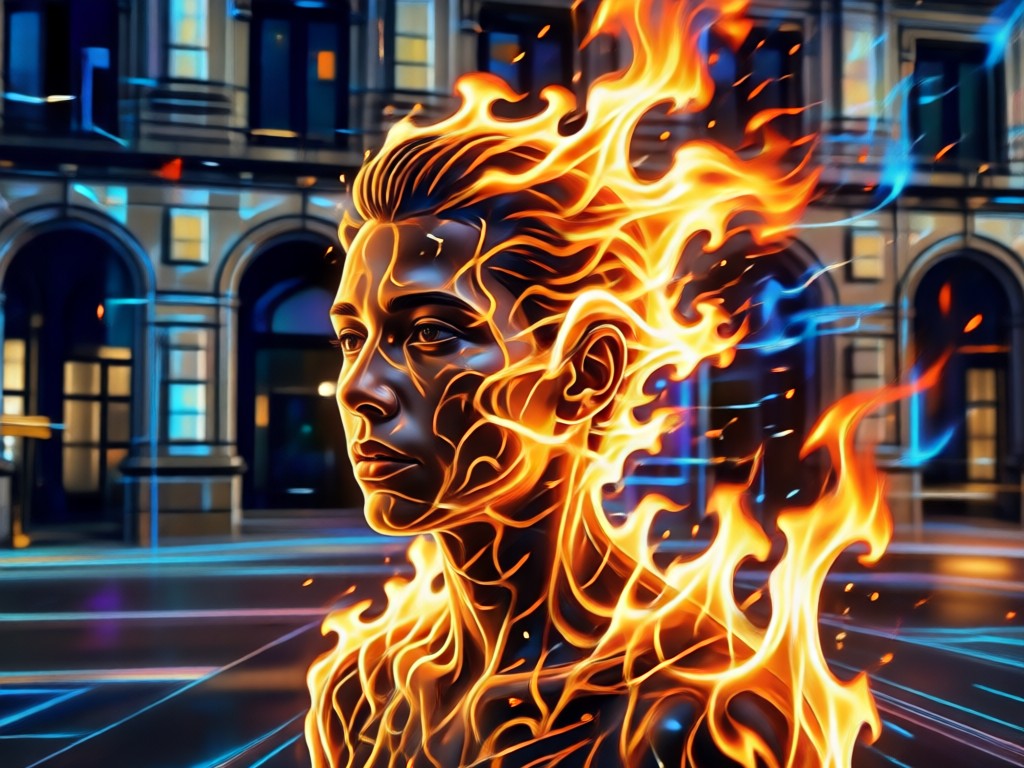 AI fire and portrait fusion process