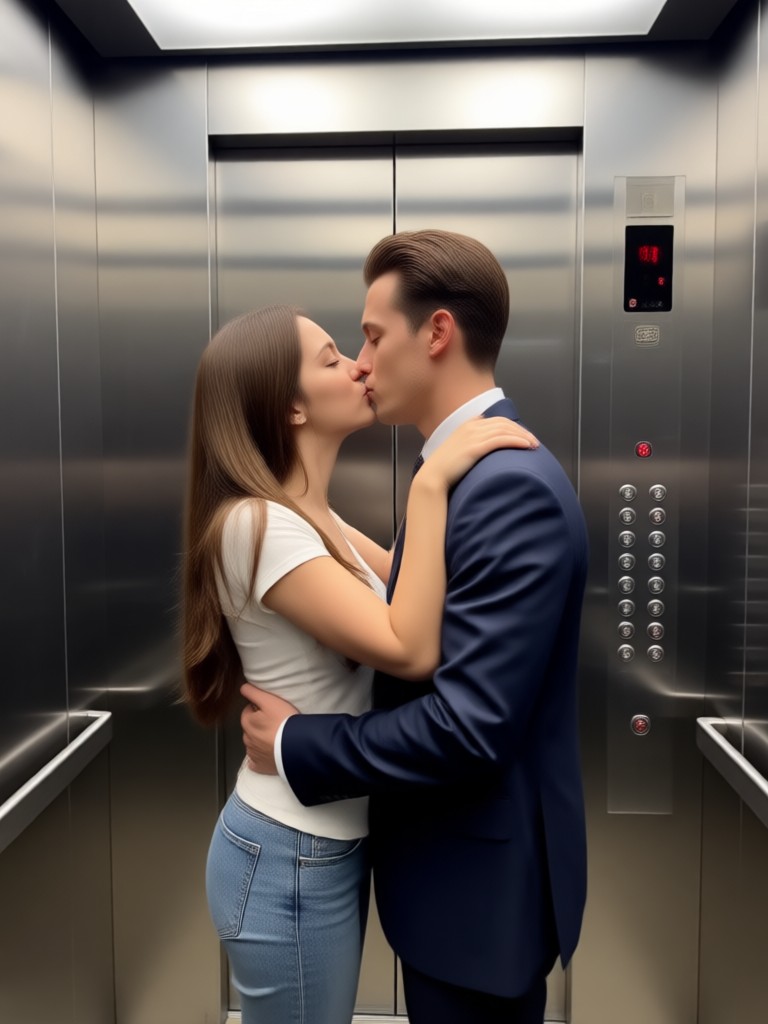 Shopping mall elevator romance video