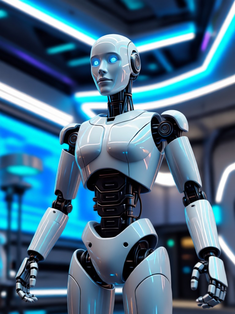 AI particle filter with blue energy glow