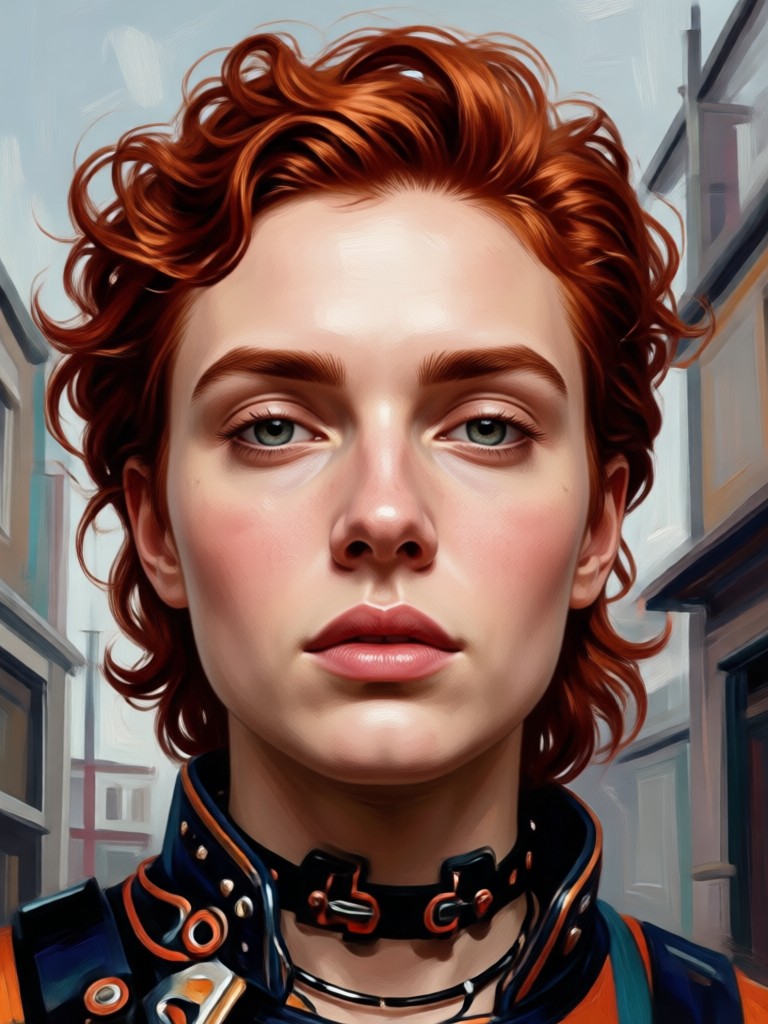 Apresentação de Retrato AI Vermelho e Preto pelo usgen