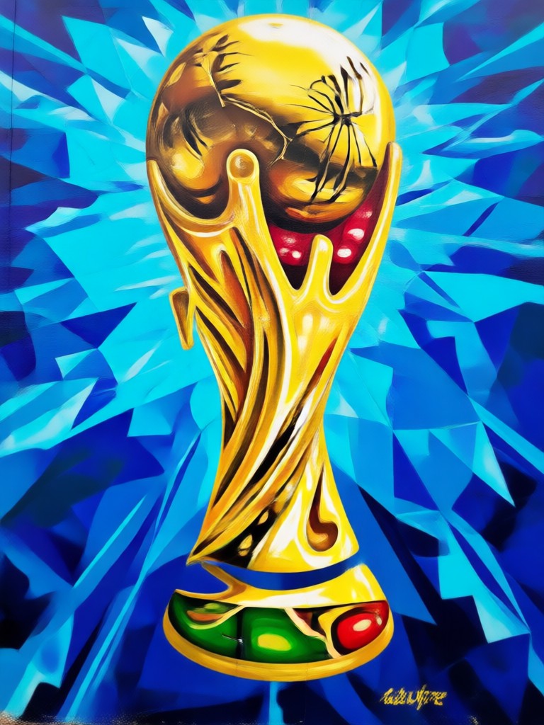 Vintage Poster Style World Cup Art