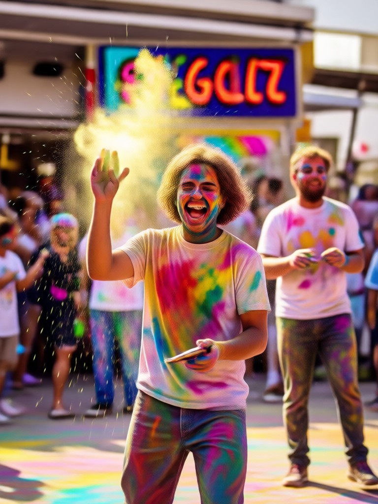 Traditional Holi color powder effect