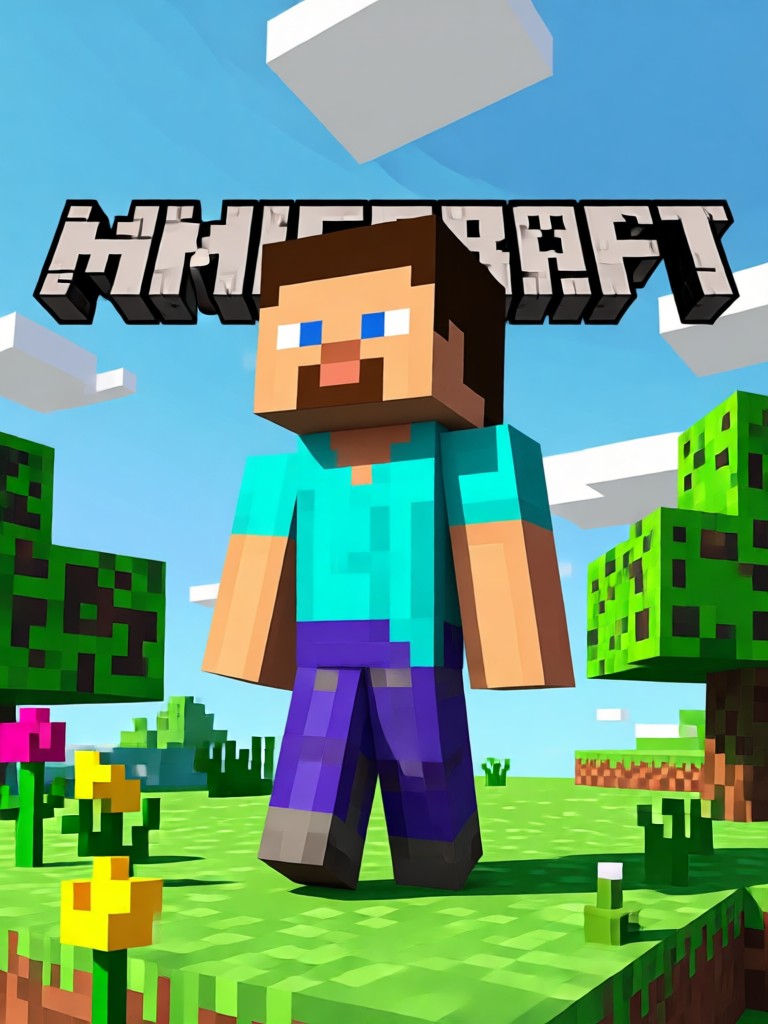 Telefone móvel mostrando o processo de geração de Minecraft com IA