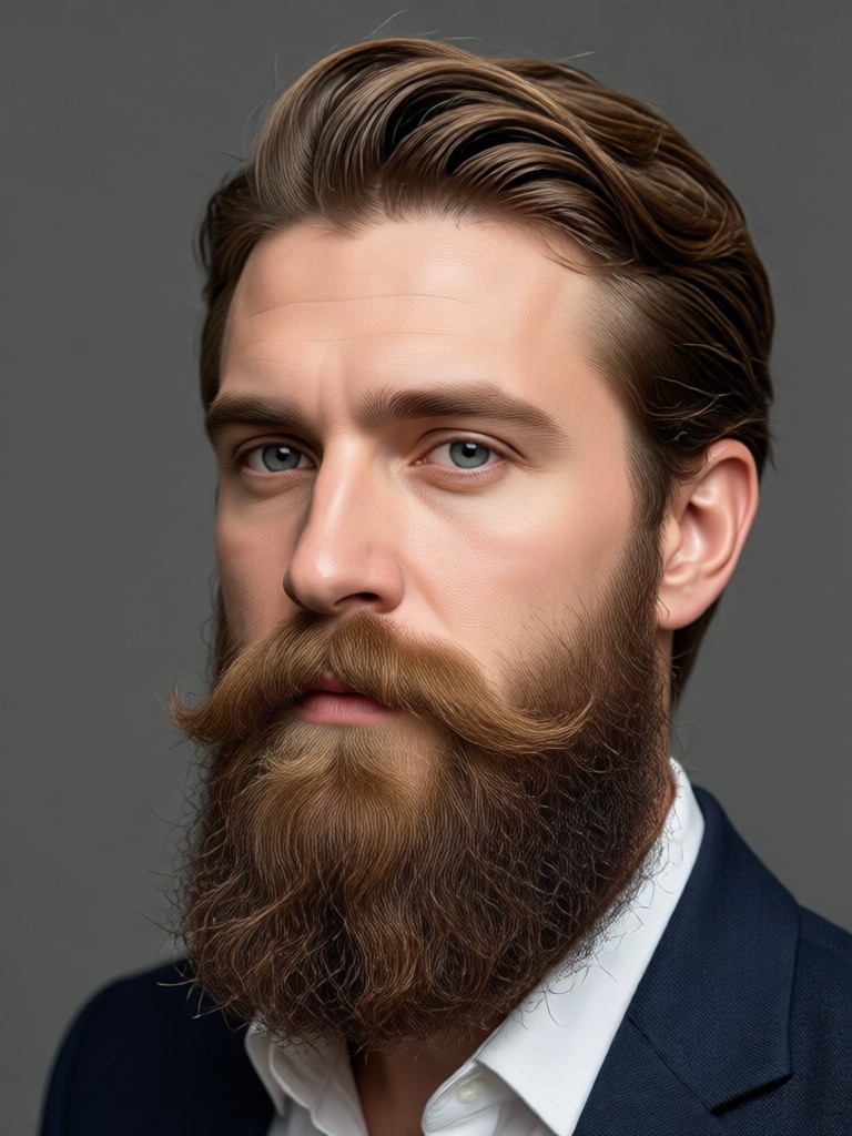 Joven probando un estilo de barba maduro con IA