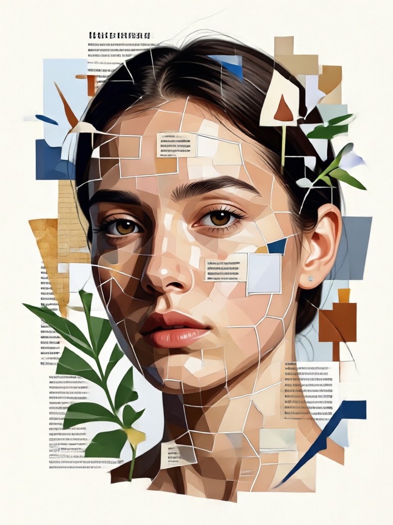 Minimalist collage with negative space