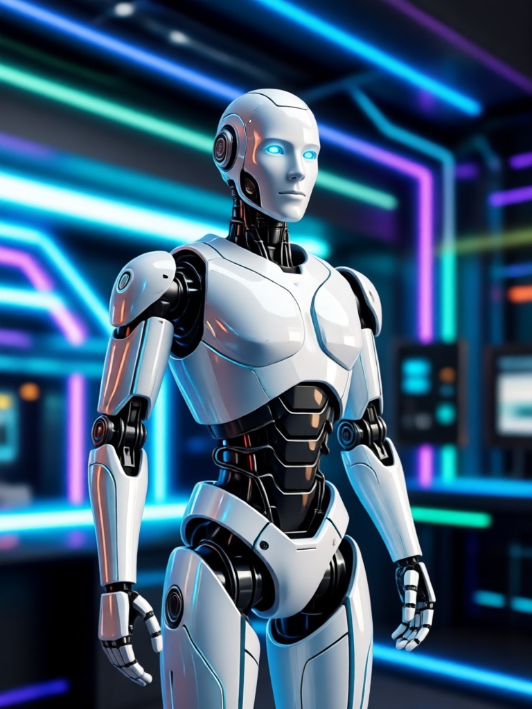 Phone showcasing AI robot filter transformation