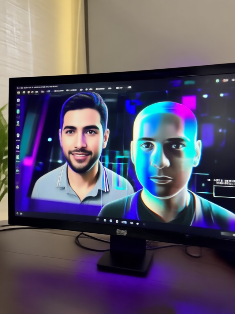 Before and after of a vlog face swap