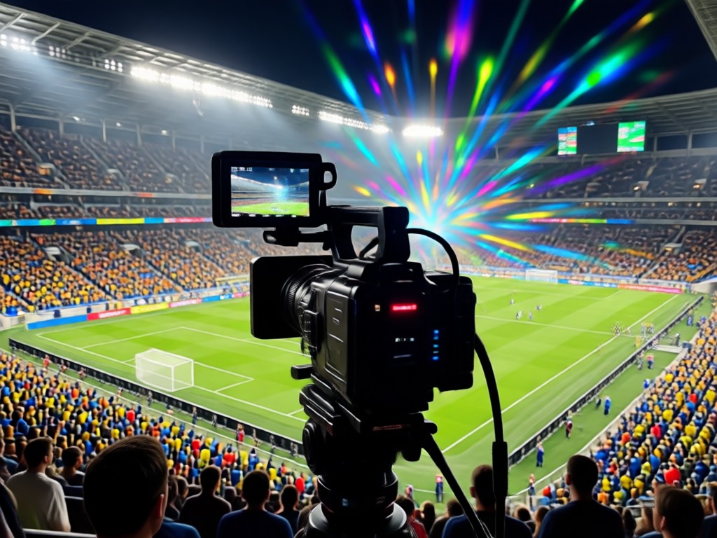 Comparison showing standard photo vs AI stadium camera effect