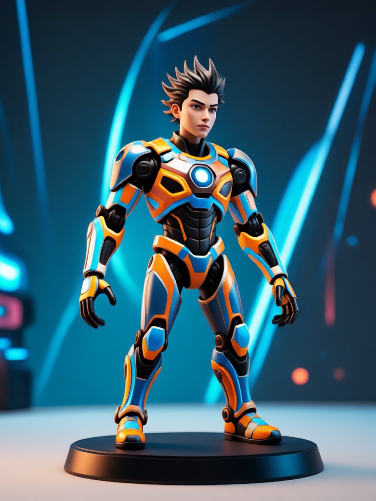 Fantasy warrior as a 3D toy style model