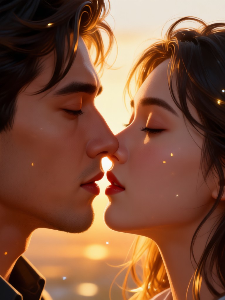 무도회장에서 우아한 댄스 딥과 키스