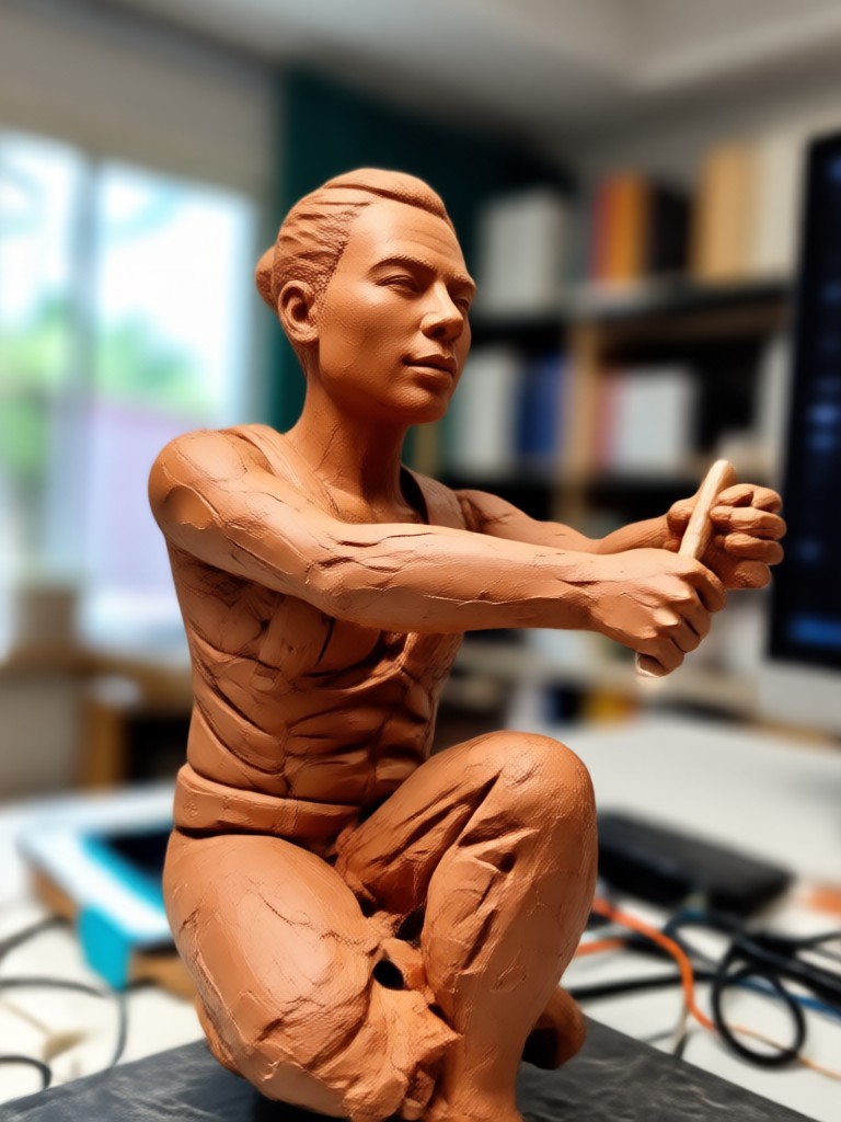 Arte de argila 3D com cores vibrantes