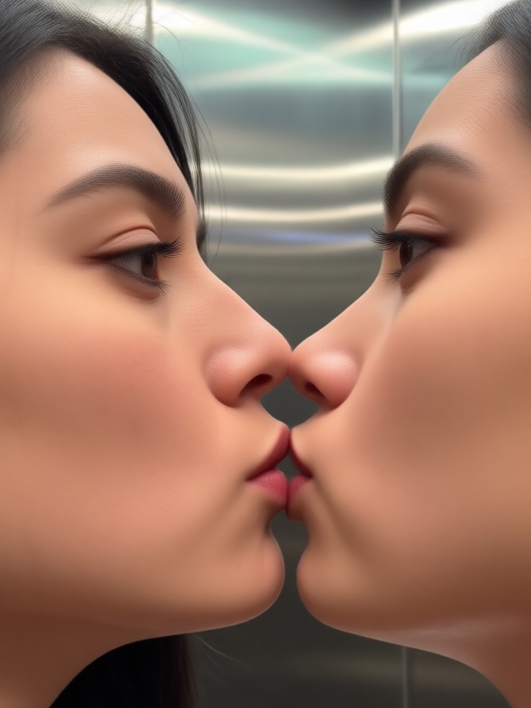 Phone showing AI hotel kiss video creation