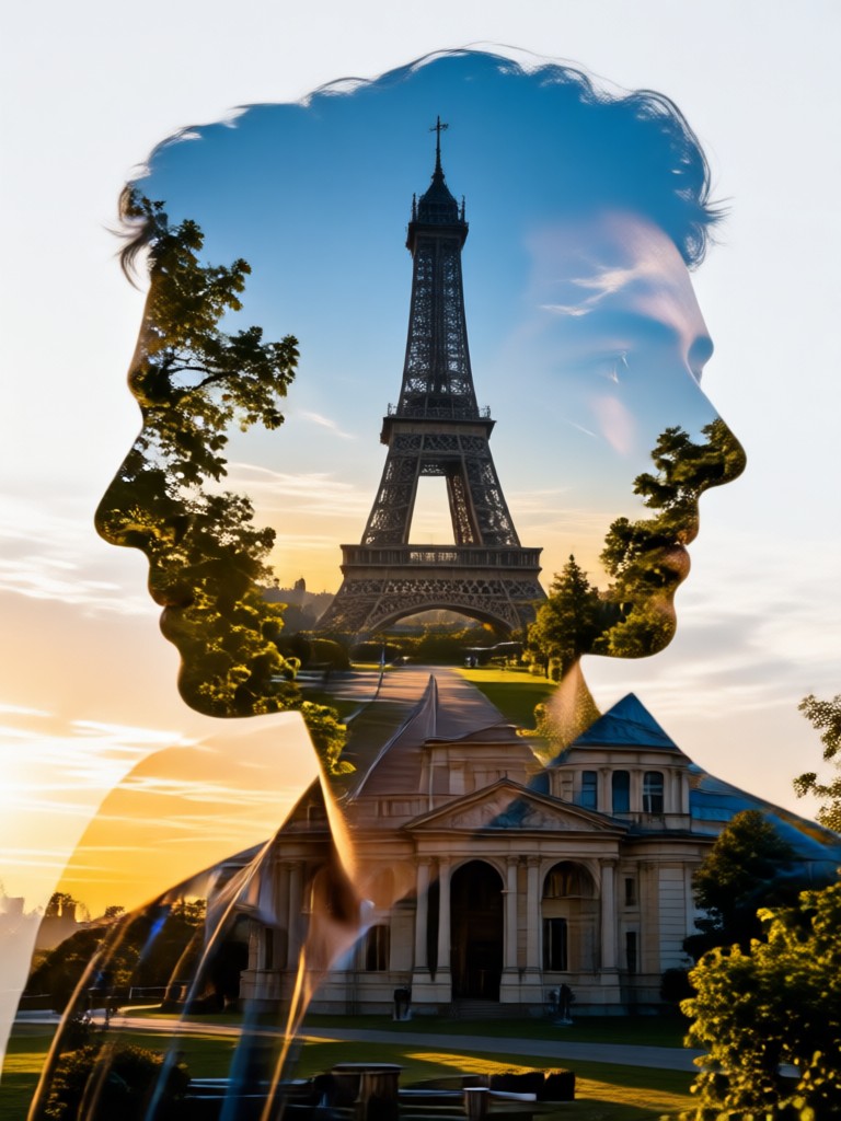 City light bokeh double exposure for a glamorous couple look