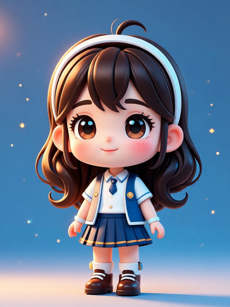Anime inspired 3d chibi character