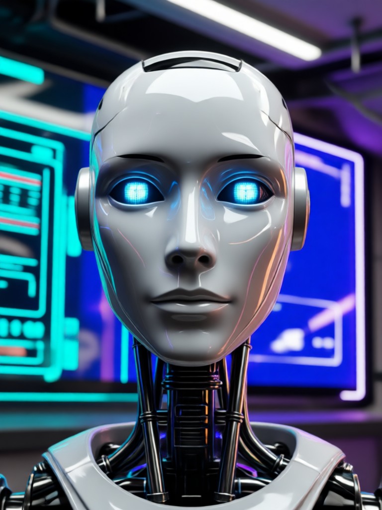 Portrait with full robotic armor filter
