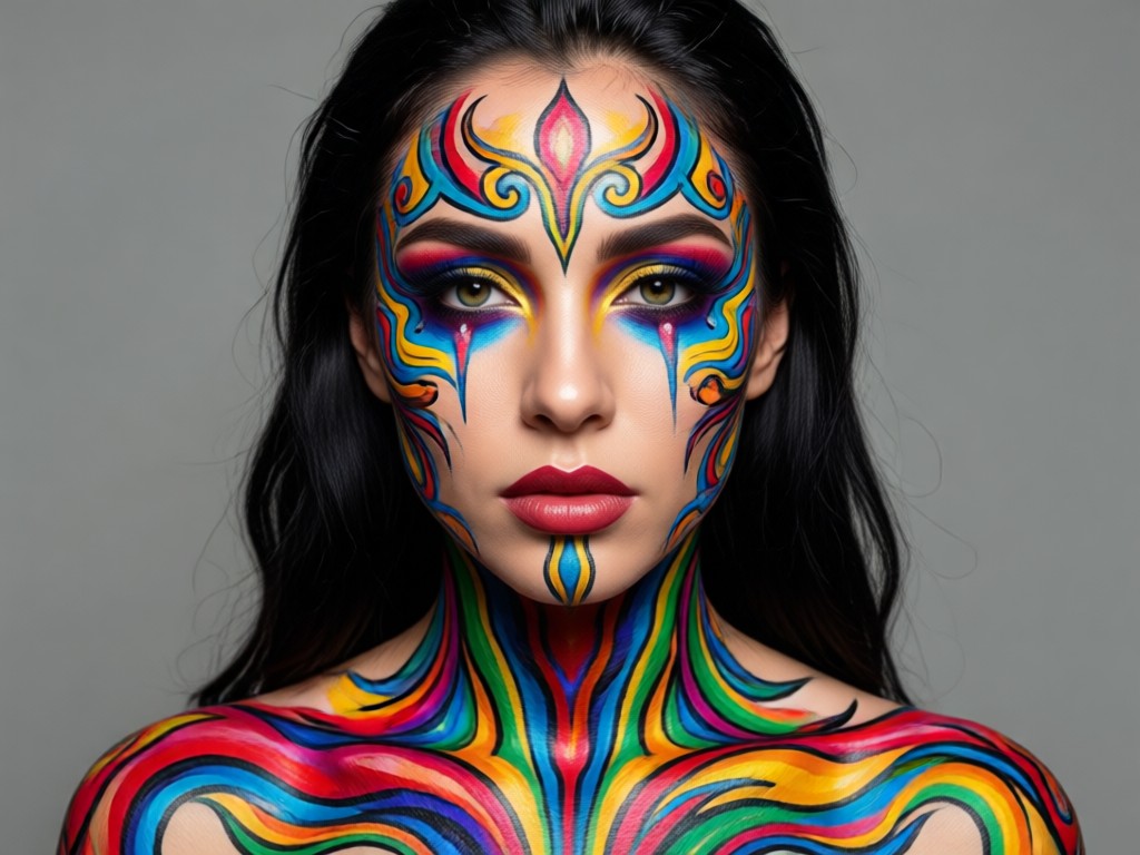 Body-Art-Fotoumwandlung und Video-Animation