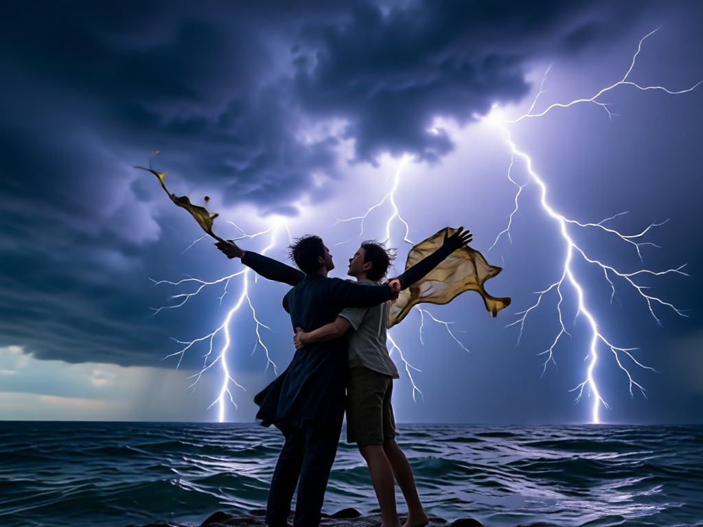 AI analyzing photo depth to place lightning realistically