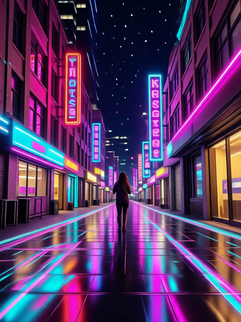 Dynamic multi-color neon light animation