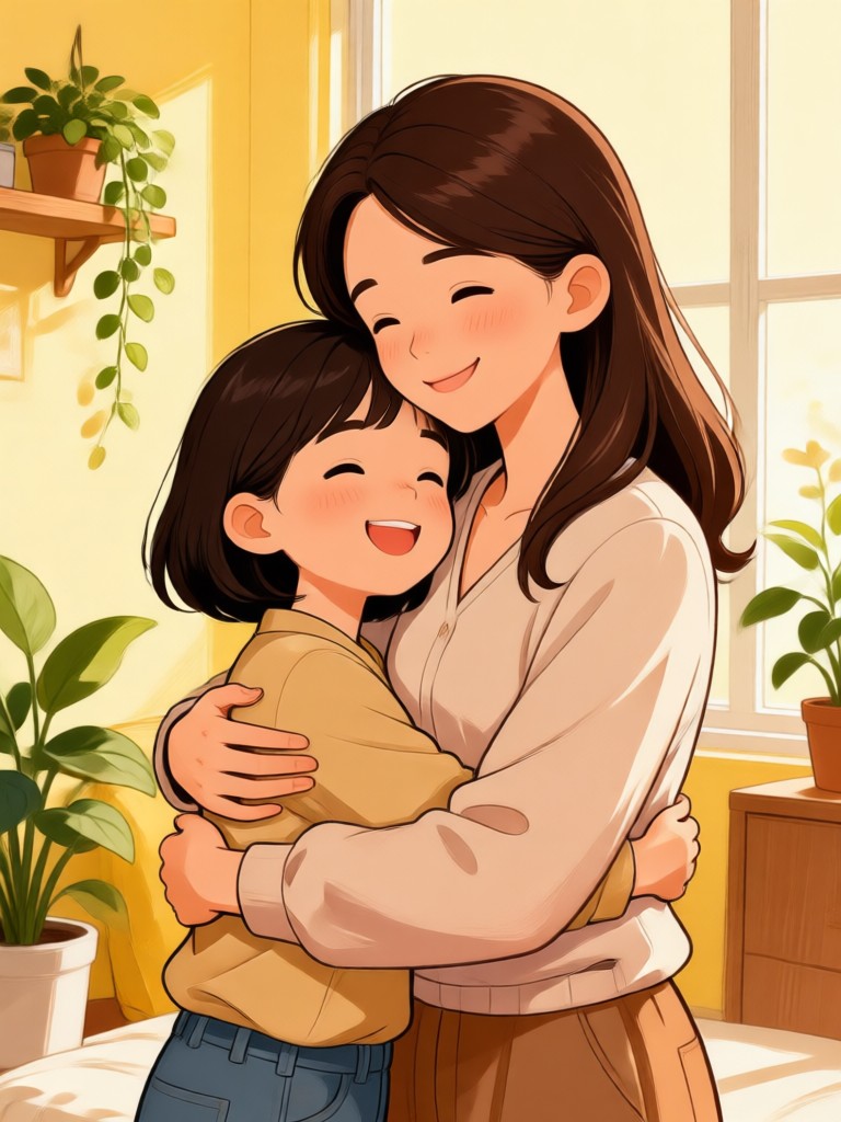 Animated hug with cinematic quality