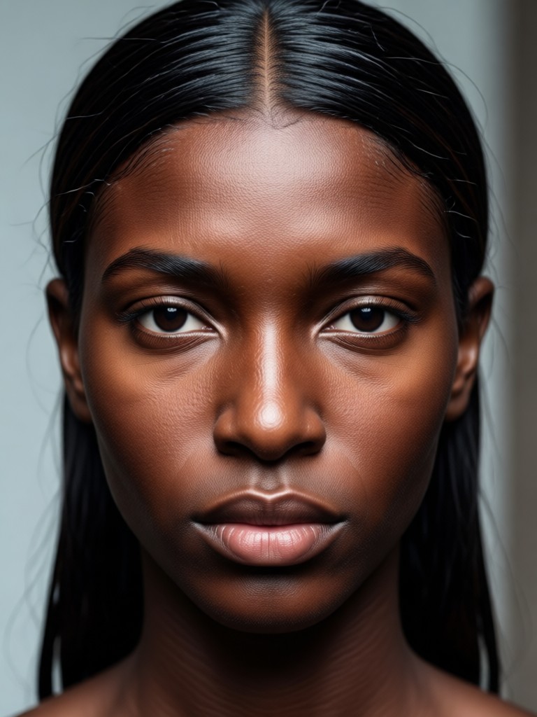 Moody red and black portrait with atmospheric lighting
