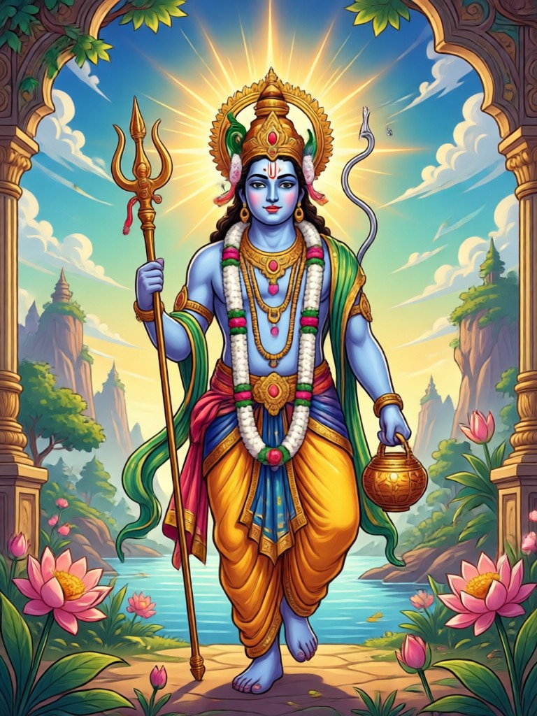 Seni Digital Kosmik Krishna