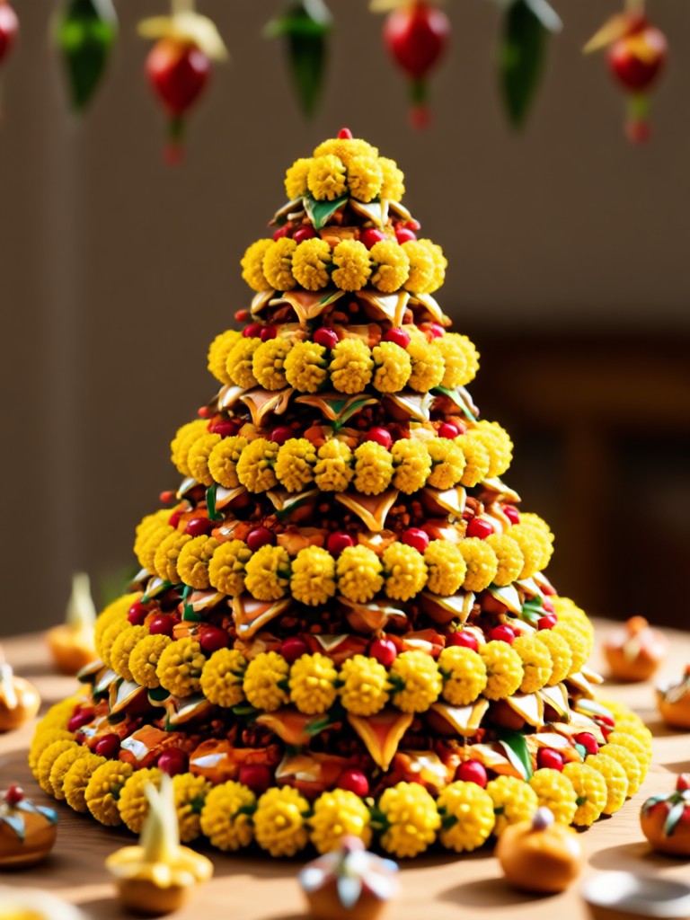Varalakshmi-Porträt mit traditioneller Frisur und Jasmin