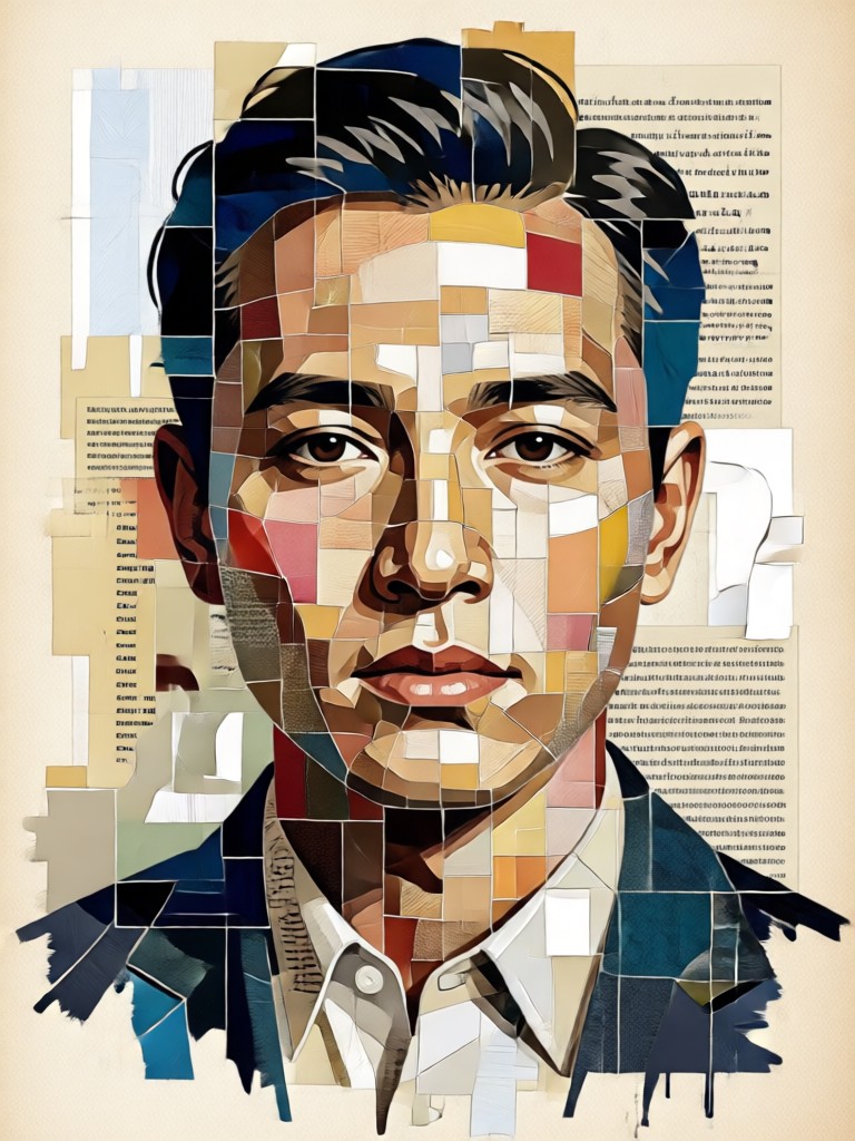 미니멀리스트 흑백 기억의 초상화