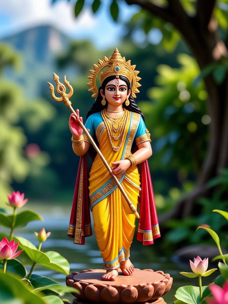 Arte devocional generado por IA de Radha Rani