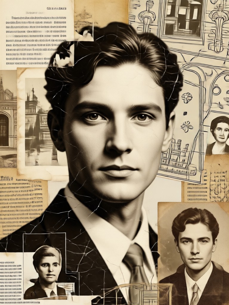 Black and white artistic portrait montage