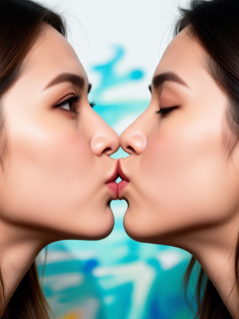 Cinematic black and white kissing effect