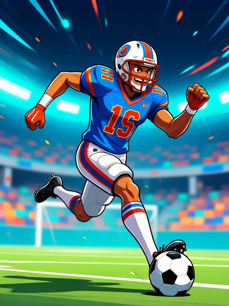 3D-Cartoon-Fußball-Charakter