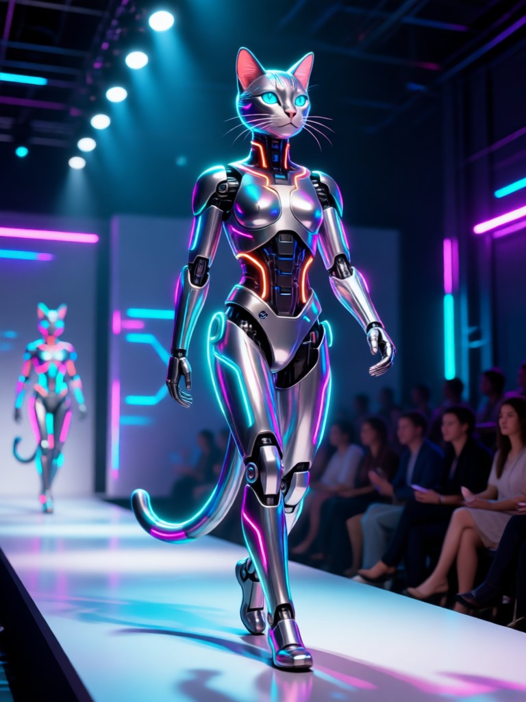 Caminata en pasarela de streetwear generada por IA