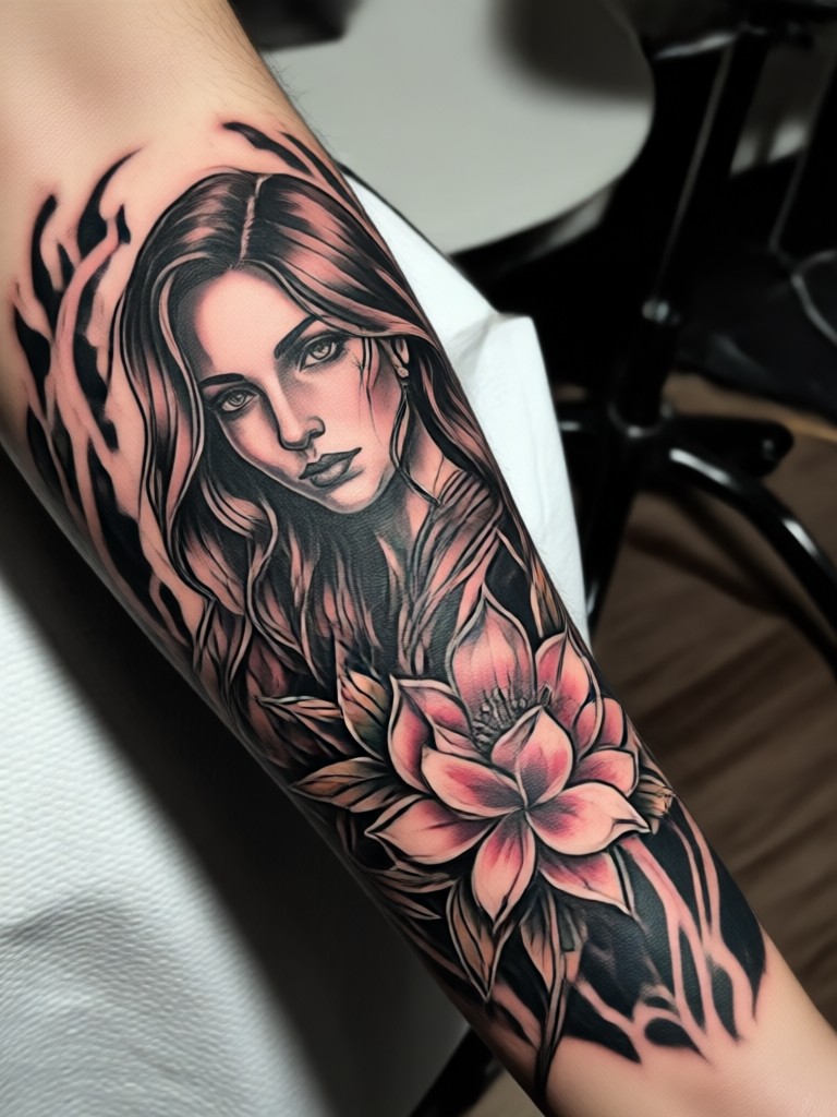 Script and quote tattoo in elegant calligraphy