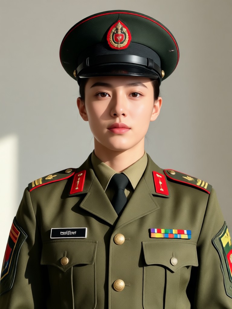 Before and after military uniform photo editing