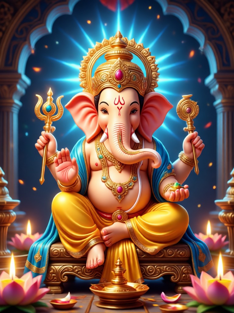 AI Ganesh Chaturthi greeting card design