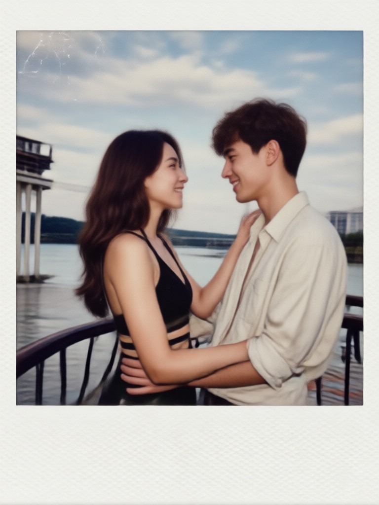 Cute animated polaroid couple video
