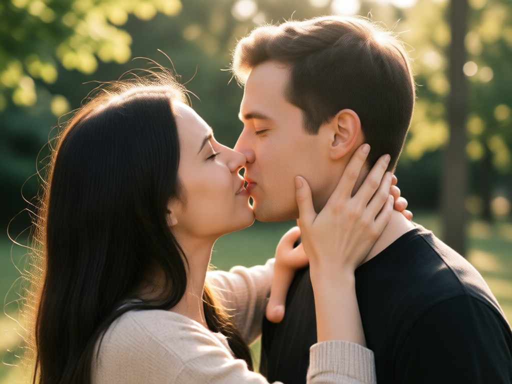 Detección multi-rostro con IA para efectos de beso